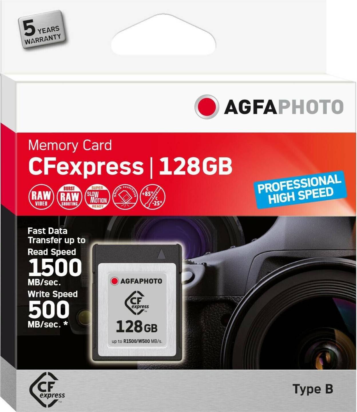 Tarjetas de memoria Aguirre Guitars AgfaPhoto CFexpress Type-B 128GB