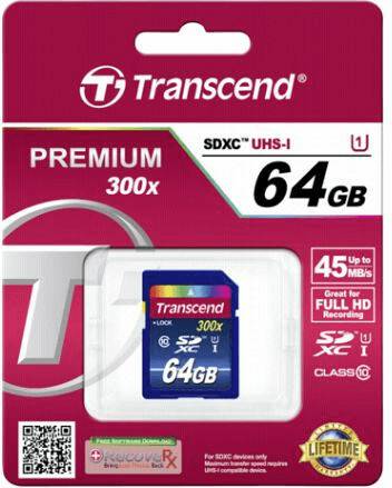 Tarjetas de memoria Aguirre Guitars Transcend Premium SDXC 64GB Class 10 UHS-I (TS64GSDU1)