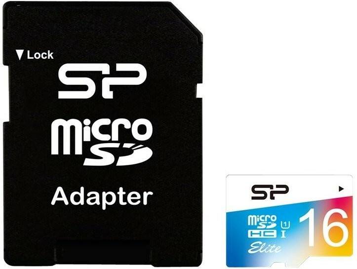 Tarjetas de memoria Aguirre Guitars Silicon Power Elite Colorful microSDmicroSDHC 16GB with adapter