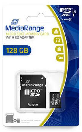 Tarjetas de memoria Aguirre Guitars MediaRange microSDXC UHS-I Class 10 128GB with Adapter